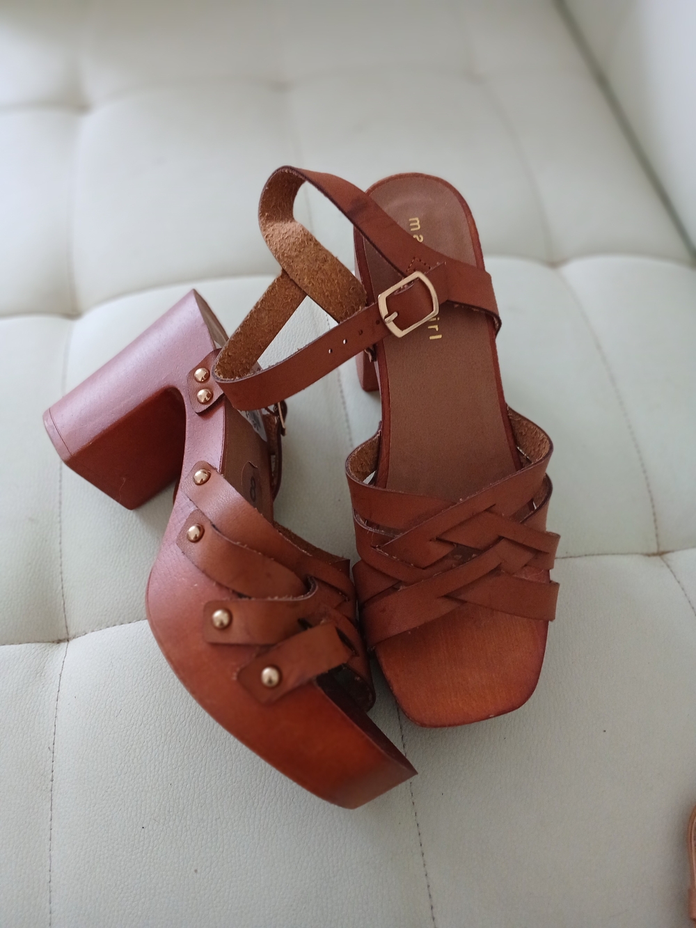 Marni Brown Leather Platform Sandals with Woven Straps